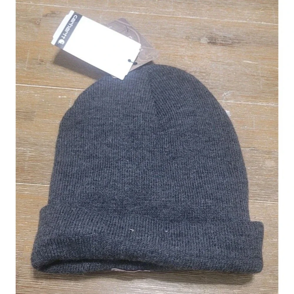 NEW Carhartt Iconic Youth Unisex Carhartt Coal Heather Acrylic Knit Hat Beanie